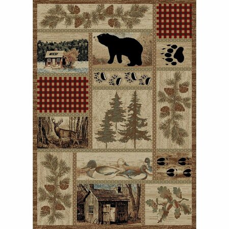 SLEEP EZ 3 ft. 11 in. x 5 ft. 3 in. American Destination Getaway Trail Area Rug, Multi Color SL2142951